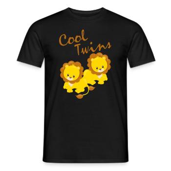 Gémeaux cadeau Lion frères et sœurs drôle - T-shirt homme - noir - Devant - AI Model Male 178 light (178cm)