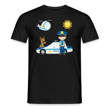 Police kids gift cop boy girl - Men's T-Shirt - black - Front - AI Model Male 178 light (178cm)