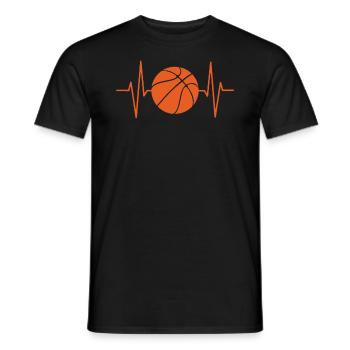 Basketball Spieler Fans Geschenk EKG Herzschlag - Männer T-Shirt - Schwarz - Vorne - AI Model Male 178 light (178cm)