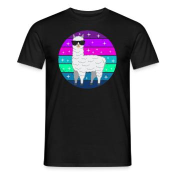Llama Alpaca Funny Gift Women Men Children - Men's T-Shirt - black - Front - AI Model Male 178 light (178cm)