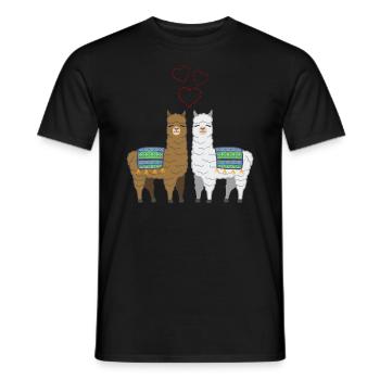 Lama alpaga amour cadeau femmes hommes enfants - T-shirt homme - noir - Devant - AI Model Male 178 light (178cm)