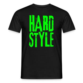 Hardstyle music techno rave festival clothing - Men's T-Shirt - black - Front - AI Model Male 178 light (178cm)