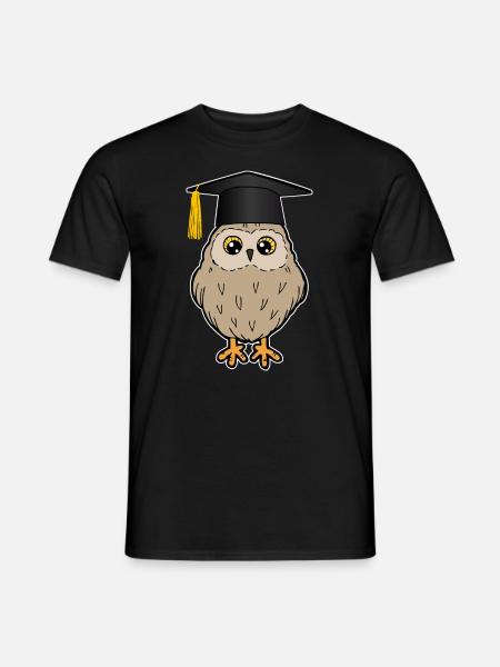 Bachelor Master Studium Abschluss Eule Lustig - Männer T-Shirt - Schwarz