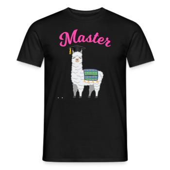 Master's degree graduation Llama Alpaca gift - Men's T-Shirt - black - Front - AI Model Male 178 light (178cm)