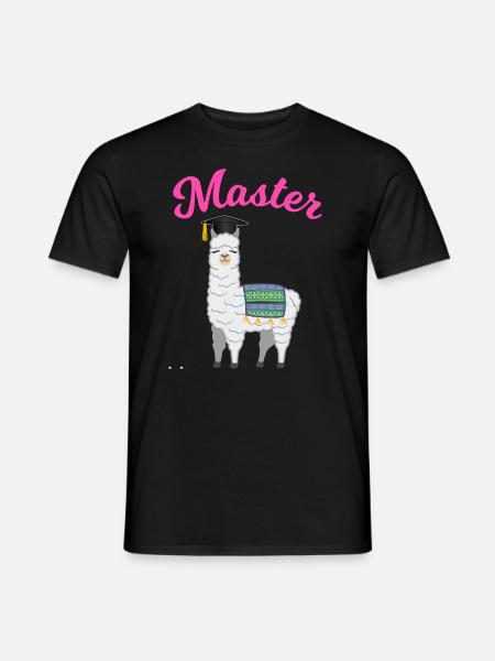 Master Studium Abschluss Lama Alpaka Geschenk - Männer T-Shirt - Schwarz