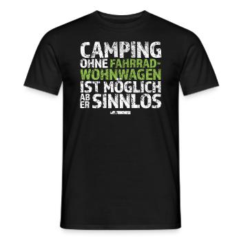 Fahrradwohnwagen - Männer T-Shirt - Schwarz - Vorne - AI Model Male 178 light (178cm)