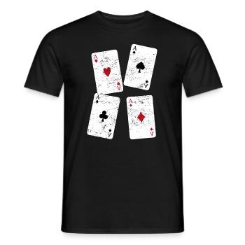 Playing cards cards ace card game gift funny - Men's T-Shirt - black - Front - AI Model Male 178 light (178cm)