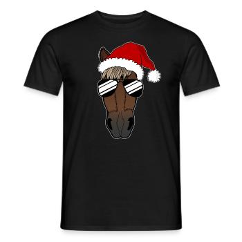 Lustiges Pferd Weihnachten Geschenk Geschenkidee - Männer T-Shirt - Schwarz - Vorne - AI Model Male 178 light (178cm)