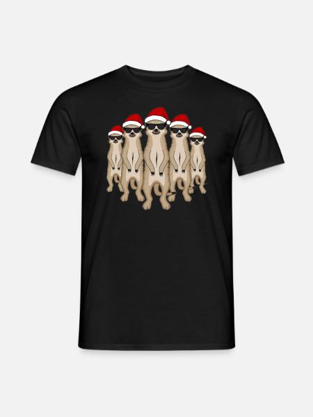 Funny meerkats group Christmas gift - Men's T-Shirt - black