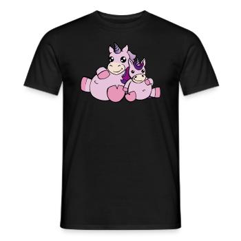Licorne mignon cadeau licornes maman enfant - T-shirt homme - noir - Devant - AI Model Male 178 light (178cm)