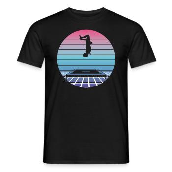Trampoline Jump Jump Vaporwave Retro Gift - Men's T-Shirt - black - Front - AI Model Male 178 light (178cm)