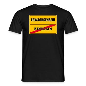 Jugendweihe Jugendfeier Geschenk Schild Erwachsen - Männer T-Shirt - Schwarz - Vorne - AI Model Male 178 light (178cm)