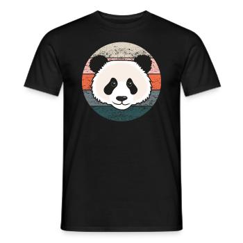 Grand panda cadeau Femmes Hommes Enfants Rétro - T-shirt homme - noir - Devant - AI Model Male 178 light (178cm)