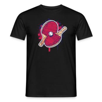 Tenue de ping-pong Tennis de table Batte de ping-pong - T-shirt homme - noir - Devant - AI Model Male 178 light (178cm)