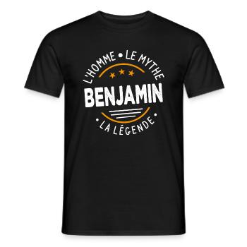 Benjamin L'Homme Le Mythe La Légende - T-shirt homme - noir - Devant - AI Model Male 178 light (178cm)