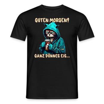 Guten morgen katze - Männer T-Shirt - Schwarz - Vorne - AI Model Male 178 light (178cm)