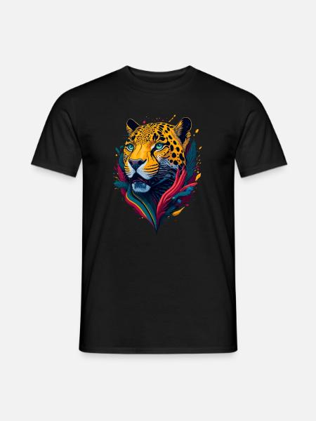 Nice abstract jaguar - Men's T-Shirt - black