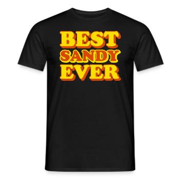 Funny gift with first name Sandy - Men's T-Shirt - black - Front - AI Model Male 178 light (178cm)