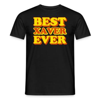 Funny gift with first name Xaver - Men's T-Shirt - black - Front - AI Model Male 178 light (178cm)