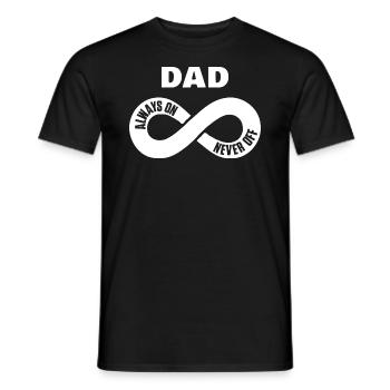Dad Always On Never Off Papa Shirt Vatertag - Männer T-Shirt - Schwarz - Vorne - AI Model Male 178 light (178cm)