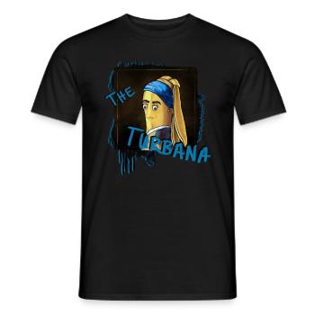 "The Turbana" - Männer T-Shirt - Schwarz - Vorne - AI Model Male 178 light (178cm)