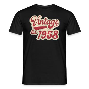 Vintage Est 1958 - T-shirt homme - noir - Devant - AI Model Male 178 light (178cm)
