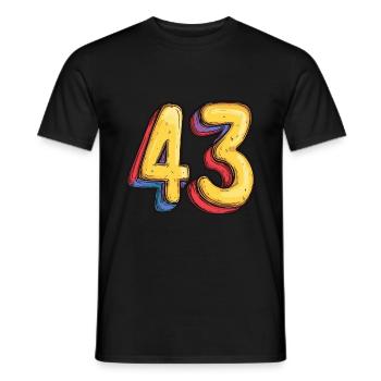 43 Number Comic - Men's T-Shirt - black - Front - AI Model Male 178 light (178cm)