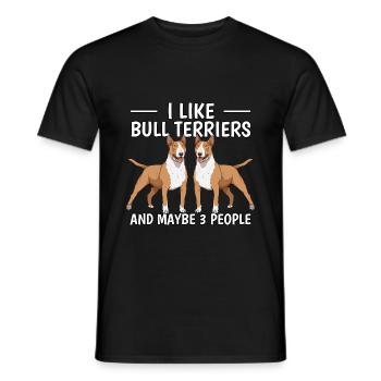 Bullterrier I Like Bull Terriers - T-shirt homme - noir - Devant - AI Model Male 178 light (178cm)