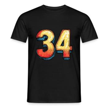 34 Number Comic - Men's T-Shirt - black - Front - AI Model Male 178 light (178cm)