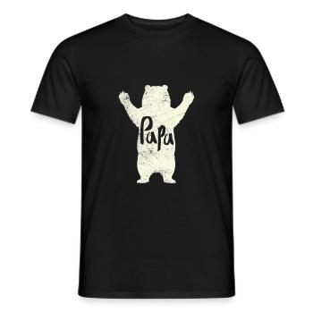 T-shirt Big Papa Bear Hug - T-shirt homme - noir - Devant - AI Model Male 178 light (178cm)