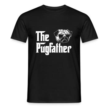 Funny Pug Owner Shirt The Pugfather Pug Father - Men's T-Shirt - black - Front - AI Model Male 178 light (178cm)
