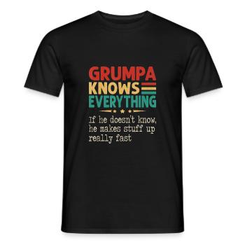 Grumpa Knows Everything Christmas Father s Day - Men's T-Shirt - black - Front - AI Model Male 178 light (178cm)