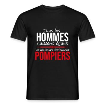 Les meilleurs deviennent pompiers - T-shirt homme - noir - Devant - AI Model Male 178 light (178cm)