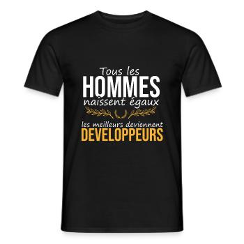 Les meilleurs deviennent développeurs - T-shirt homme - noir - Devant - AI Model Male 178 light (178cm)