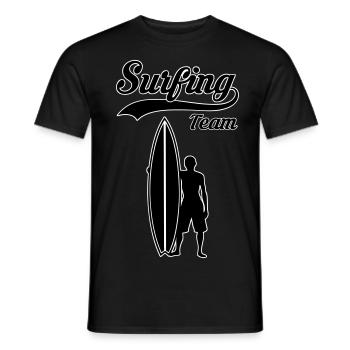 surfing team - T-shirt homme - noir - Devant - AI Model Male 178 light (178cm)
