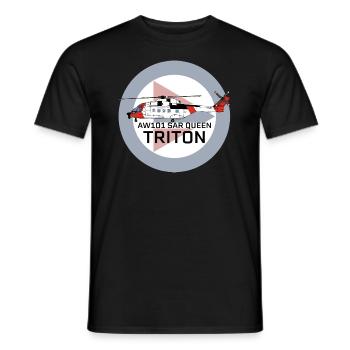 AW101 Royal Norwegian Air Force SAR Queen Triton - Men's T-Shirt - black - Front - AI Model Male 178 light (178cm)