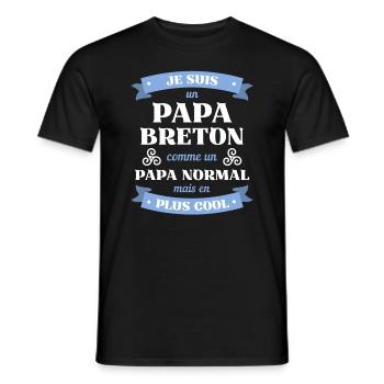 papa breton cool humour bretagne homme cadeau - T-shirt homme - noir - Devant - AI Model Male 178 light (178cm)