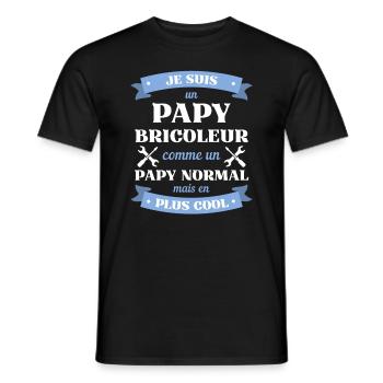 papy bricoleur cool humour bricolage homme cadeau - T-shirt homme - noir - Devant - AI Model Male 178 light (178cm)