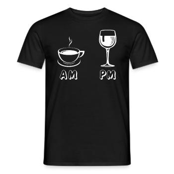 AM Coffee PM Wine - Männer T-Shirt - Schwarz - Vorne - AI Model Male 178 light (178cm)