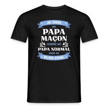 papa maçon humour maçonnerie homme cadeau drole - T-shirt homme - noir - Devant - AI Model Male 178 light (178cm)