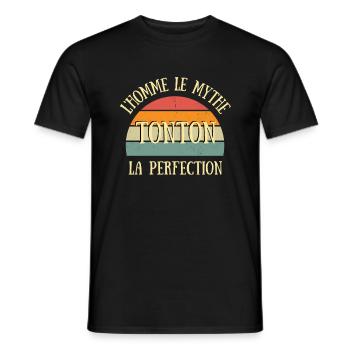 tonton homme perfection humour oncle idée cadeau - T-shirt homme - noir - Devant - AI Model Male 178 light (178cm)