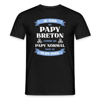 papy breton humour bretagne homme idée cadeau - T-shirt homme - noir - Devant - AI Model Male 178 light (178cm)