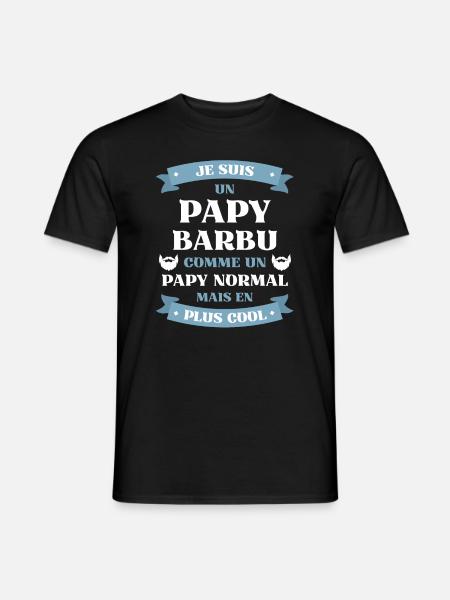 papy barbu humour grand pere barbe idée cadeau - T-shirt homme - noir
