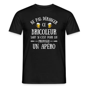 bricoleur apéro humour bricolage homme idée cadeau - T-shirt homme - noir - Devant - AI Model Male 178 light (178cm)