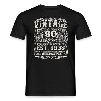 1933 geboren - 90 Jahre alt - Männer T-Shirt - Schwarz - Vorne - AI Model Male 178 light (178cm)