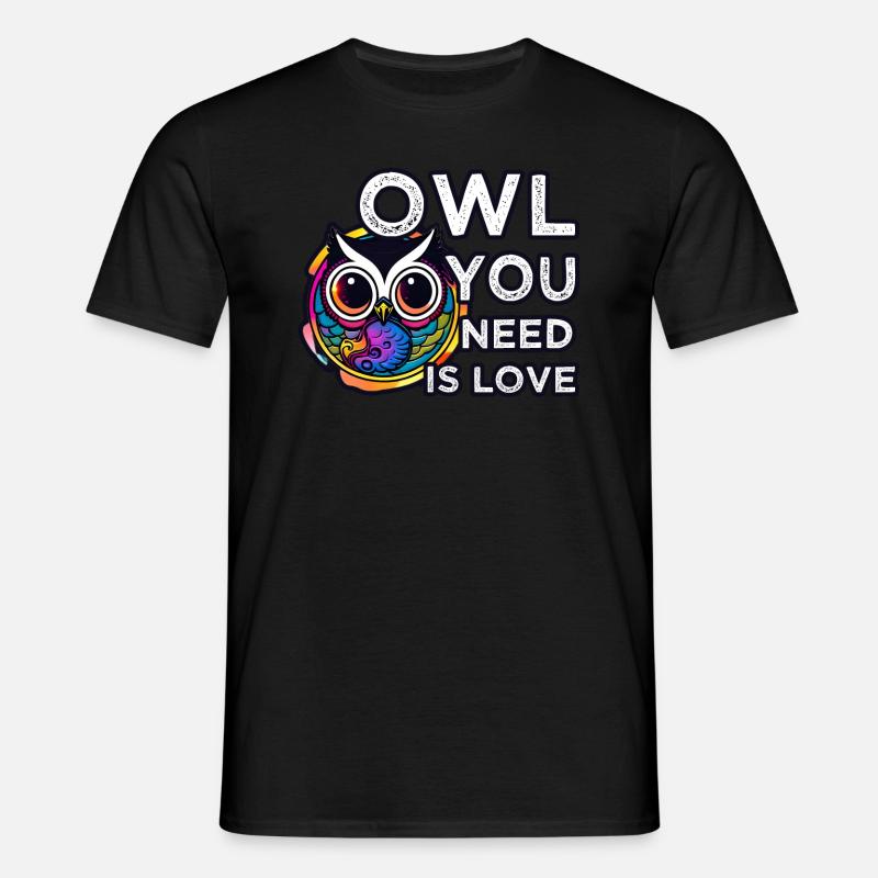 Liebe zählt Eule Eulen - Männer T-Shirt - Schwarz