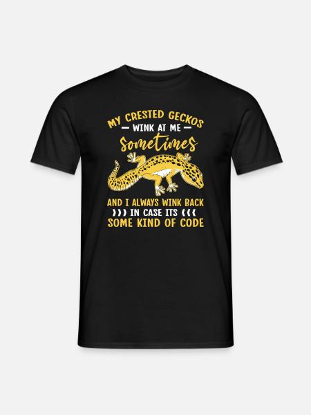 Kronengecko Crested Gecko Doppelfingergecko - Männer T-Shirt - Schwarz