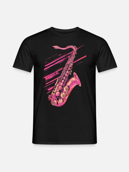 Saxophone 80s 90s - Men's T-Shirt - black