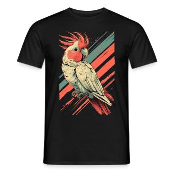 Papagei retro vintage pink - Männer T-Shirt - Schwarz - Vorne - AI Model Male 178 light (178cm)
