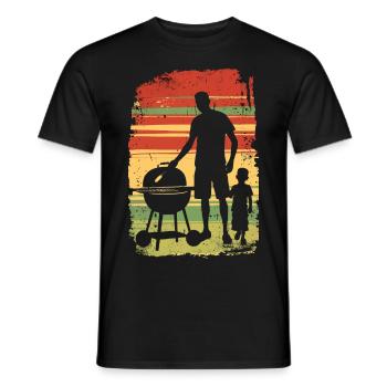 Père et fils griller BBQ Fête des pères - T-shirt homme - noir - Devant - AI Model Male 178 light (178cm)